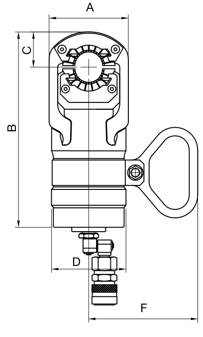 Pyplok Model 40 swaging tool dimensioned drawing