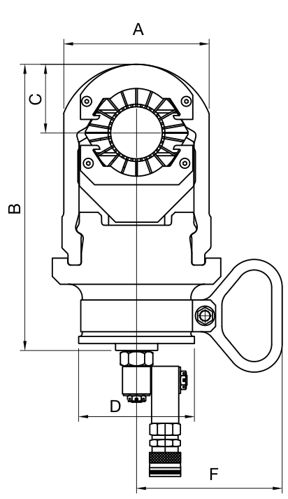 Pyplok Model 55 swaging tool dimensioned drawing